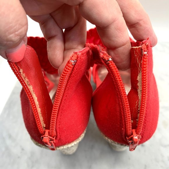 Steve Madden Red Coral Rise Wedge Weave Wedges Size 7.5 - Picture 11 of 11